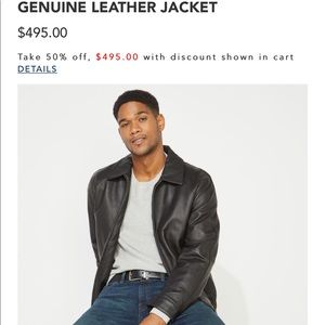 NWT Nautica Black Genuine Leather Jacket